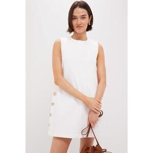 HYACINTH HOUSE White Twill Button Bitsy Dress Size S NWT Retail $168 Tuckernuck